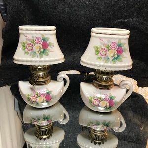 Vintage porcelain oil lamps